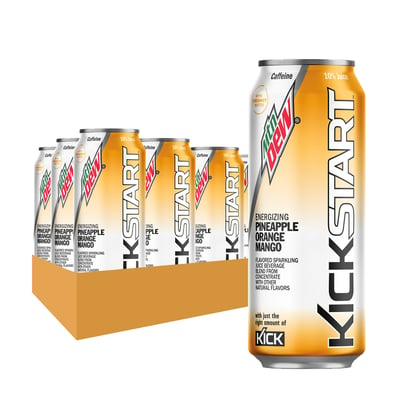 Mtn Dew Kickstart Pineapple Orange Mango 16 Fl Oz 12 Ct Can photo