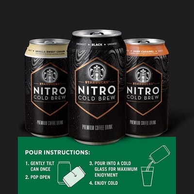 Starbucks Nitro Cold Brew Unsweetened Black 9.6 Fl Oz 8 Ct photo