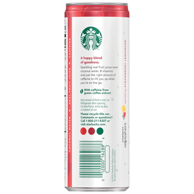 Starbucks Refreshers™ Strawberry Lemonade 12 oz cans, 12 Pack photo